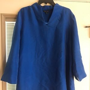 Blue silk blouse